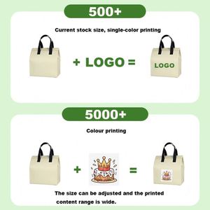 Sacs à lunch isothermes personnalisés en gros avec logo, réutilisables, promotionnels, avec poignée autocollante et feuille d'aluminium pour plats à emporter - Product Image 3