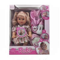Ensemble de jeu d'alimentation KSF, poupée bébé réaliste de 14 pouces en ABS, corps entier, fille, fonction de pipi sonore, jouet pour enfants