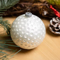 Ornements de Noël personnalisables en verre soufflé à la main, thèmes sportifs (golf, football, basketball), avec personnages de joueurs et maillots, pour suspension haut de gamme