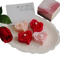 Großhandel Handgemachte Aromatherapie Herzförmige Rosenkerzen Hochzeitsgeschenke Blumenförmige Personalisierte Duftkerzen