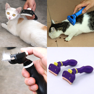 Nuovo prodotto One Button Self Clean Cat spargimento spazzola pettine <span class=keywords><strong>Pet</strong></span> Deshedding toelettatura strumento per cani - Product Image 3