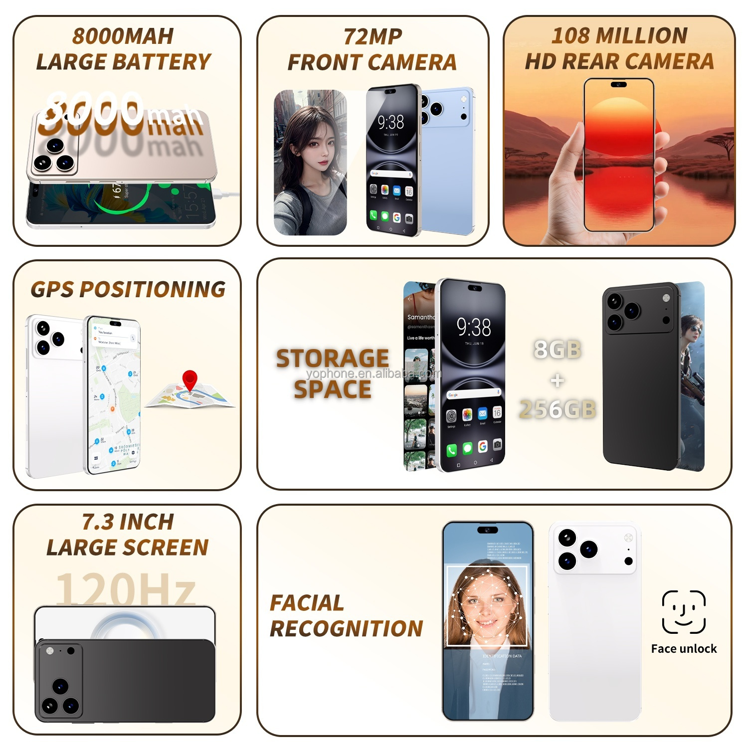 スマートフォン本体 goophone 15pro max andoroid 128GB Goophone 15 Pro Max - Dual SIM 5G Smartphone with Android 10