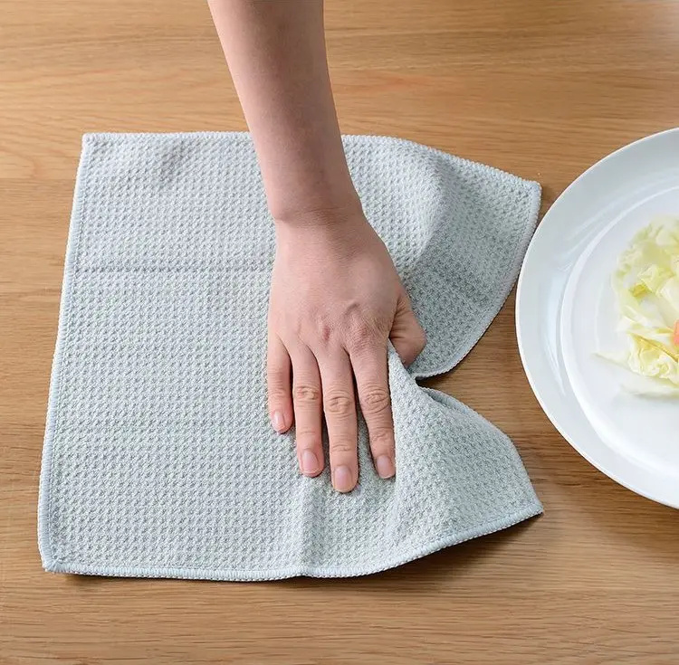 Riutilizzabile microfibra riciclata Waffle cucina panni per la pulizia dei piatti strofinaccio tovaglioli asciugamano