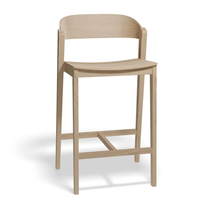 Chaise de bar moderne en bois massif avec pieds à dossier haut et design simple pour café, hôtel, restaurant, cuisine, tabouret, chaise de bar en bois massif