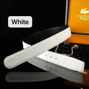 Cinturón importado de piel de cocodrilo para hombre sin hebilla, cintura de cuero mate de 3,8 de ancho, se puede personalizar en privado. - Product Image 1