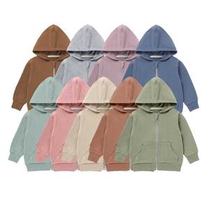 थोक ठोस लंबी आस्तीन कार्बनिक कपास स्पैन्डेक्स फ्रेंच टेरी जिपर कपड़े - Product Image 1