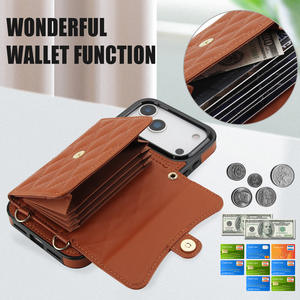 Funda de Teléfono de PU con Cordón de Lujo, Cierre Metálico, Soporte Multiángulo y Cartera Pequeña para iPhone 17 16 15 14 13 12 11 Pro Max - Product Image 4