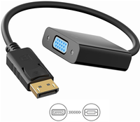 Vergulde (DP) naar VGA-adapter mannelijk naar vrouwelijk voor computer, desktop, laptop, pc, monitor, projector, HDTV