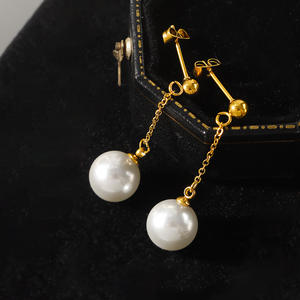 Boucles d'oreilles pendantes longues YiwuDAICY en acier inoxydable avec perles, design élégant et amincissant pour femmes et jeunes filles, nouvelle collection tendance - Product Image 4