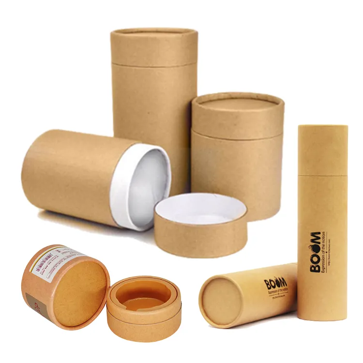 Hebei PAILE Customized Cosmetic Packaging Kraft Cardboard White Brown Black Paper Tube for Liquid Bottom