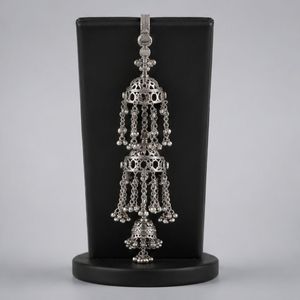 Bijou ethnique pour femme en argent 925, style Jhumka, oxydé, ornement Ghungroo, accessoire de poignet traditionnel juif - Product Image 3