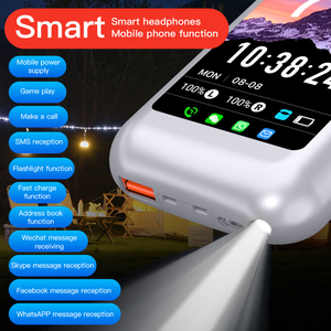 SE-TWO Banque d'alimentation <span class=keywords><strong>2</strong></span>-en-1 et écouteurs avec lampe torche LED, stéréo Hi-Fi, contrôle tactile pour 5.4 ENC/<span class=keywords><strong>ANC</strong></span>, étanche IPX4 - Product Image 6