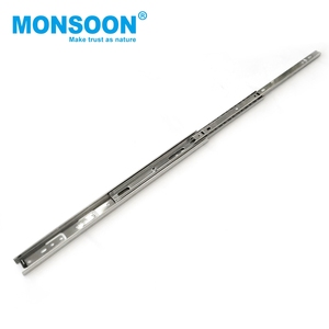 kitchen accessories full extension side mount drawer rail 35mm triple fold telescopic ball bearing runners hidden drawer slide - Product Image 1