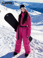 Combinaison de ski une pièce à capuche rose pour femme, nouvelle collection hiver 2026, veste de snowboard chaude et coupe-vent pour l'extérieur