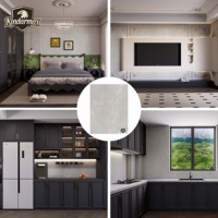 Tablero de MDF Melaminado con Textura de Piedra de Alta Gama, Textura de Mármol de Lujo, Resistente al Fuego y a la Humedad, para Gabinetes de Cocina, Armarios, Baños y Hoteles