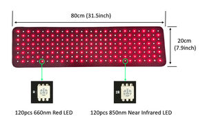 가정용 20x80cm 랩 패드형 LED 레드 라이트 테라피 기기, 어깨 등 팔꿈치 통증 완화 광선 치료기 - Product Image 2