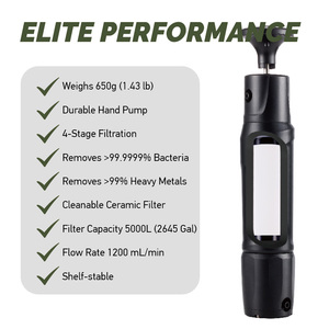 <span class=keywords><strong>Filtro</strong></span> d'<span class=keywords><strong>Acqua</strong></span> Portatile con Pompa Manuale per Esterni, Rimozione 99,9999% dei Batteri, per Sport, Viaggi, Campeggio, Realizzato in ABS Durevole per Uso Alimentare - Product Image 4