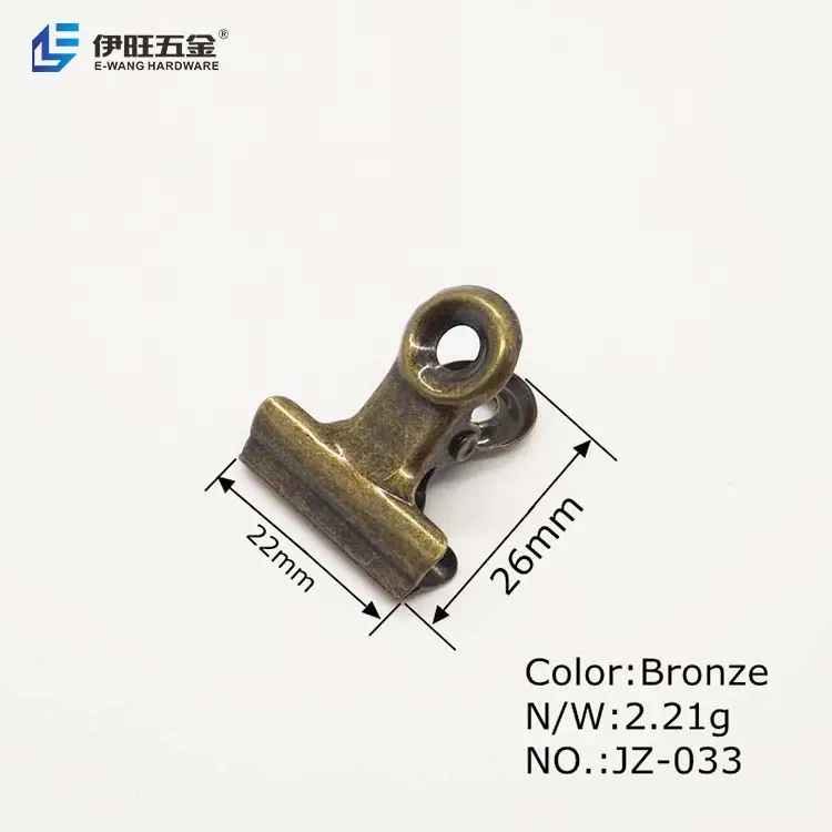 Yiwang Bronzen Metalen Bulldog Clip Letter Clips Papier Bestand Stationaire Kantoorveer Bindmiddel Clip