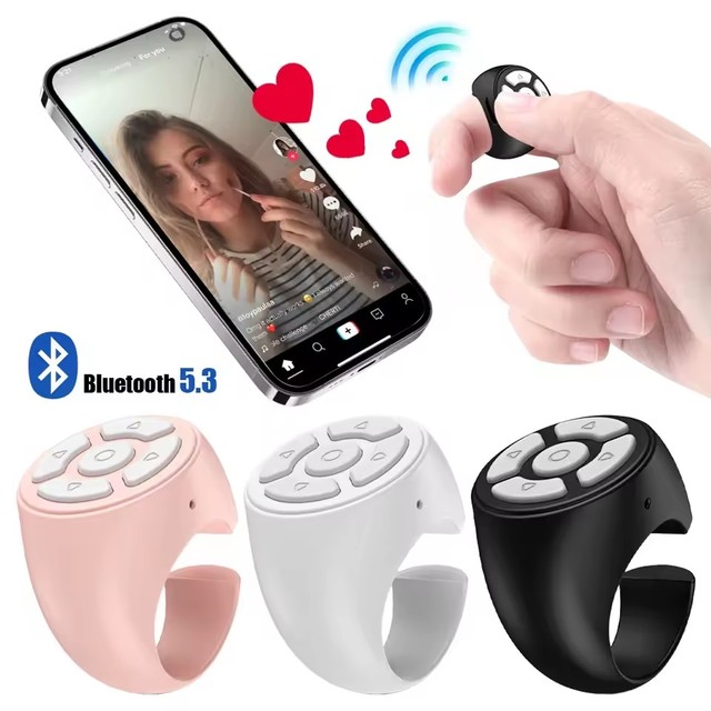 Scrolling Ring Wireless Finger Shutter Page Turner ABS Bluetooth Compatible ABS Mobile for Home