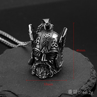 Vente en gros de pendentif casque homme celtique guerrier cyclope rétro personnalisé Collier en acier inoxydable pour homme Charmes de mode
