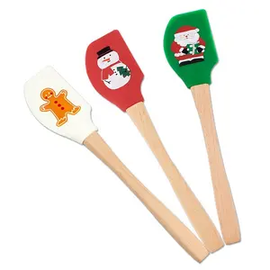 Usine chinoise en Stock, meilleure spatule en Silicone de peinture personnalisée bon marché pour noël