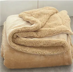 SuperソフトFuzzy Sofa Flannel Fleece With Sherpa Custom Throw Blanket