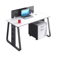 Ensemble de bureaux et chaises de bureau pour personnel, style moderne minimaliste, en PVC, avec cloisonnement pour six postes, directement de l'usine