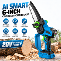 Scie circulaire intelligente 20V AI de 6 pouces sans fil, mini-scie portative sans balais pour la découpe du bois, idéale pour le bricolage et le jardinage
