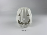 Porte-bougie chauffe-plat d'Halloween en forme personnalisée, brûleur d'huile essentielle en céramique peint à la main en forme de citrouille