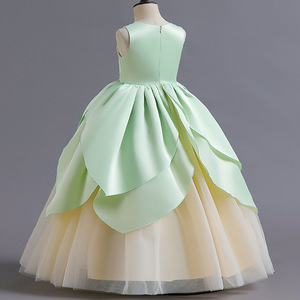 Grenouille Prince Princesse <span class=keywords><strong>Robe</strong></span> Sans Manches Style Long Halloween Princesse <span class=keywords><strong>Tiana</strong></span> <span class=keywords><strong>Robe</strong></span> - Product Image 4