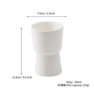 Porte-bougie en céramique élégant, forme cylindrique, tasse vide pour décoration intérieure, usage cadeau DB2732 - Product Image 5