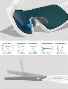 Gafas de Sol Deportivas Polarizadas Anti-UV con Lentes Intercambiables para Ciclismo, Bicicleta de Montaña, Gafas de Ciclismo Personalizadas - Product Image 4