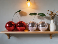 Décoration Bonhomme de Neige Boule Disco Chuang De 12cm/15cm/20cm Scintillante Rouge Rose en Mousse Miroir et Verre pour Mariage, Fête, Maison, Cadeau