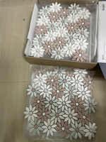 Multi Color Circle Style Daisy Flower Handmade Pattern Marble Mosaic Interior Kitchen Dosseret Tile Salle de bain Carrelage mural