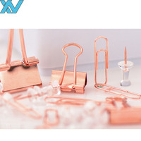 Clips de reliure en métal rose doré de 25 mm, certifiés ROHS REACH & EN71, multi-usages, cadeaux promotionnels de bureau, logo personnalisé, colorés