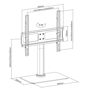 طاولة علوي عالمية حديثة بأحدث تصميم مع ارتفاع قابل للتعديل لشاشة 55 بوصة - Product Image 6