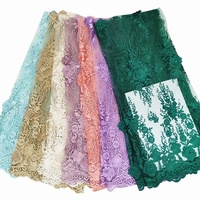 Prix usine Chine dentelle de mariée 3d brodé dentelle tissu avec des pierres