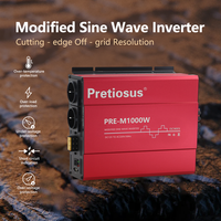 Onduleur Pretiosus 1000W 1000watt 1KW onduleur USB 12vDc à Ac220v 240v onduleur à onde sinusoïdale modifiée hors réseau pour le ménage