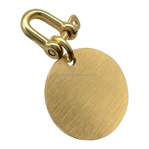 Tag ID anjing kuningan 14 meter 30mm dengan gesper kuningan ornamen kerah hewan peliharaan kosong untuk cap - Product Image 1