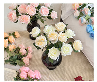 Ramo de Rosas Artificiales H256, Adecuado para el Hogar, Sala de Estar, Mesa de Comedor, Salón de Bodas, Arreglos Florales, Decoración