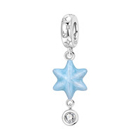 Pendentif Breloque Classique en Argent Sterling S925 Plaqué Rhodium avec Zircon Taillé Rose et Sertissage Canal, pour Femme, Idéal au Quotidien et pour les Occasions Festives
