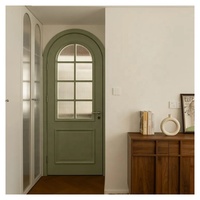 Porte intérieure personnalisable en bois avec panneaux de verre dépoli transparent, fonction de confidentialité moderne, étanche, pour salle de bain et salon