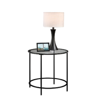 Moderne Petit Métal 2 Niveaux Table Basse En Verre de Thé En Verre Table D'extrémité de Table pour le Bureau À La Maison Conception de KD
