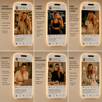 Specchio LED con Sensore IP44 Stile Instagram, Insegna Personalizzabile con Nome Utente, Luce per Selfie, per Saloni di Bellezza, Studi di Creazione, Dropshipping