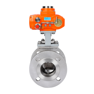 220VAC 380VAC Motorized Rotary <b>Ball</b> Metal Sealing Carbon <b>Steel</b> V Port Flange Explosion Proof - Product Image 5