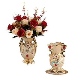 Jarrón de suelo de cerámica hecho a mano grande de porcelana de lujo Europeo Diseño Art Deco para arreglos decorativos secos - Product Image 5