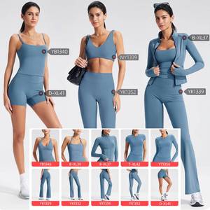 Custom Quick Drying Breathable Racer Back Sports Bra Halter Tank Wear Women <b>Gym</b> Fitness Leggings Suit Slim Fit T-Shirt Yoga <b>Set</b> - Product Image 2