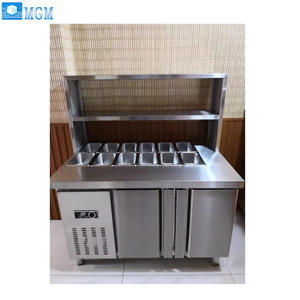 Réfrigérateur de comptoir en acier inoxydable pour restaurant, <span class=keywords><strong>table</strong></span> de travail pour salades, sandwichs et pizzas - Product Image 2