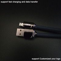 Kabel USB A ke Micro USB Android V8 Ultra Lembut Ramah Lingkungan dari Silikon Cair Asli