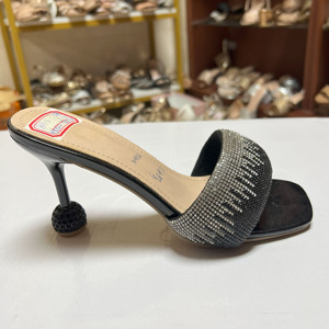 Women's Trendy Dressy Heel Shoes <strong>Sandals</strong> Handmade <strong>Sparkle</strong> Crystal Clear High Heels, Open Toe Stiletto Pumps for Party Wedding - Product Image 5